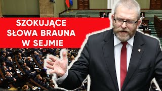 Szokujące słowa Brauna w Sejmie Wicemarszałek musiała zareagować [upl. by Eciruam88]