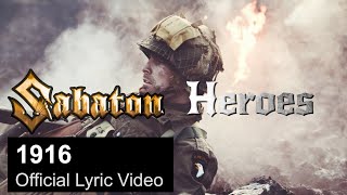 SABATON  1916 Official Lyric Video [upl. by Llerrem262]