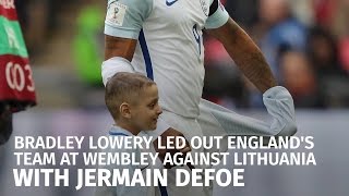 Bradley Lowery Led Out England At Wembley With Jermain Defoe [upl. by Mehs]