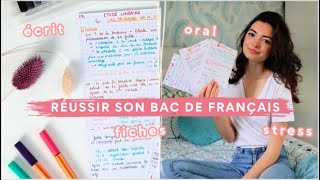 RÉUSSIR SON BAC DE FRANÇAIS  oral écrit fiches stress [upl. by Adiol]