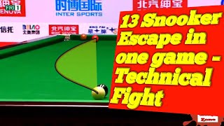 Incredible Snooker Situation  13 Snooker amp 13 Escapes  Ding Junhui vs Gary Wilson [upl. by Namso]