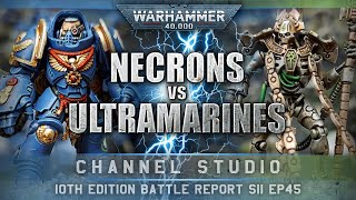 10th Edition Ultramarines Space Marines vs Necrons Warhammer 40K Battle Report 2000pts [upl. by Delainey]