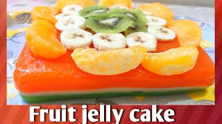 Tricolour Fruit jelly cake Independence day special cake jelly without agar agar gelatine [upl. by Dnumde]