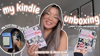 cozy kindle unboxing 2023 🧺🧸🕊️ my first kindle [upl. by Raycher]