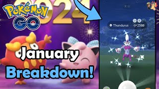 JANUARY 2024 Event Breakdown In Pokémon GO  Community Day Research Raids amp Spotlight Hours [upl. by Sankaran]