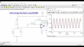 Wien bridge oscillator using 741 OPAMP TiNATI [upl. by Assenar86]