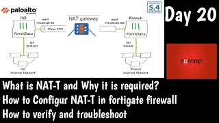 SitetoSite VPN with NATT in Fortinet Firewall  DAY 24  Fortinet  NSE4 Training [upl. by Service96]