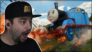 THAT ESCALATED QUICKLY 😂  Thomas the Train  UNHINGED VERSION REACTION [upl. by Llehsor]