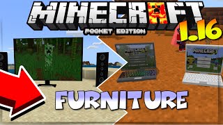 MCPE 116 FURNITURE MOD  MINECRAFT PE 116 FURNITURE MOD  ADDON REVIEW  ASHWIN ELECTRIC FURNITURE [upl. by Aivatnuahs926]