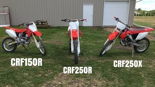 Crf150r Vs Crf250r Vs Crf250x [upl. by Chance]