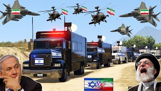 Iranian Jets amp Helicopters Attack on Israeli Anti Missile Radar Supply Convoy amp Air BaseGTA [upl. by Denna]