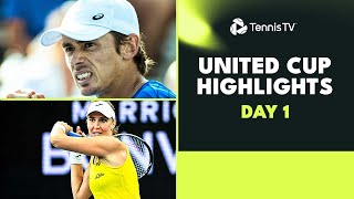 De Minaur vs Norrie Haddad Maia Tomljanovic Boulter Play  United Cup 2024 Day 1 Highlights [upl. by Llorre]