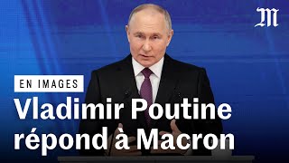 Envoi de militaires en Ukraine  Vladimir Poutine répond à Emmanuel Macron [upl. by Ineslta]