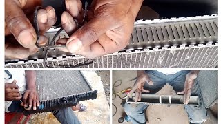 how to repair a leaking top tank plastic deform radiator  DIY [upl. by Ely]