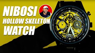 NIBOSI Hollow Skeleton Watch for Men  UNBOXING amp Review Ankush Kumar By ONE CHANCE [upl. by Allerym326]