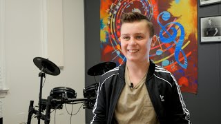 Anderson Music Academy  Dylan  about Drums [upl. by Ydissak]