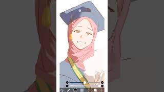 Komisi Cewek Berhijab 😱 animeart digitaldrawing ibispaintx [upl. by Stamata496]