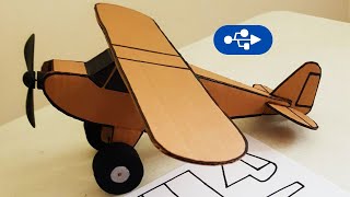 AVION DE CARTON CON MOTOR USB  COMO HACERLO FACIL CON PLANTILLA Y EXPLICADO PASO A PASO [upl. by Etem26]