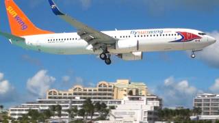 Sunwing 737 Landing at St Maarten CABIN  BEACH views [upl. by Sandeep]