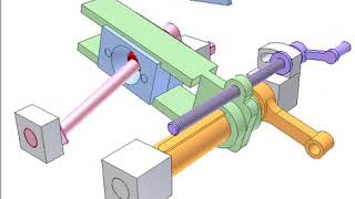 Spatial coulisse mechanism of oblique crank [upl. by Eseekram]