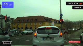 Driving through Stuttgart Germany from Degerloch to Rathaus 19032016 Timelapse x4 [upl. by Marriott528]