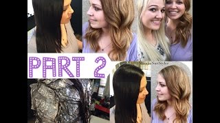 Brunette to Medium Blonde Olaplex PART 2  Going Blonde [upl. by Pace588]