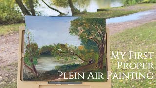 My First Ever Proper Plein Air Painting Using My New Wave Poschade Box [upl. by Novla256]