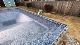 INSTALLING POOL LINERS IN NOVEMBER swimmingpool liner november video [upl. by Yllehs110]