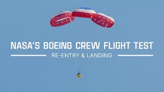 NASAs Boeing Crew Flight Test Reentry and Landing [upl. by Nafets71]