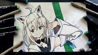 How to draw shirakami Fubuki hololive [upl. by Eneladgam180]