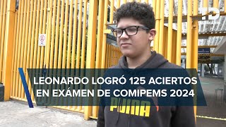 Resultados Comipems 2024 Leonardo Bravo fue uno de los aspirantes que obtuvo puntaje casi perfecto [upl. by Weasner]