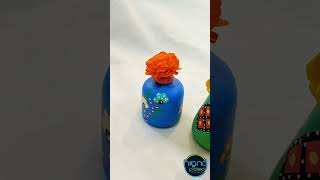 Hand painted wooden mini pots vases paired with handmade solapith flowers Perfect handcrafted match [upl. by Kingsbury]