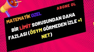 YKS 2024TE ÇIKACAK O LİMİT SORUSU İLE 7 DAKİKADA LİMİT ÖĞREN ÖSYM GÖRMEDEN İZLE 1 NET [upl. by Hospers]