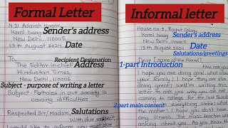 How to write formal letter or Informal letter in English  letter writing in English English [upl. by Aihsenod649]