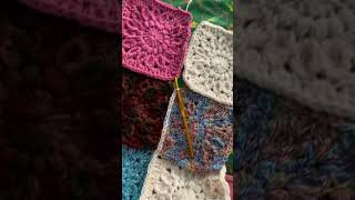 SpareScrap Yarn Granny Square Blanket short shorts [upl. by Gorrono]