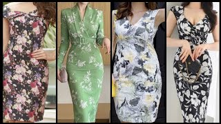 Uniquely amp elegant amazingly floral printed bodycon prom dresses outfits ideas [upl. by Eardnaed]