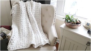 How to Crochet a Fast and Easy Crochet Bernat Blanket for Beginners [upl. by Nerhe]