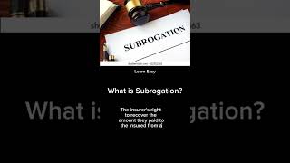 What is Subrogation insurance automobile exampreparation property life [upl. by Obbard884]