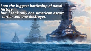 Yamato the biggest battleship sunk only one escort carrier and one destroyer [upl. by Fiore668]