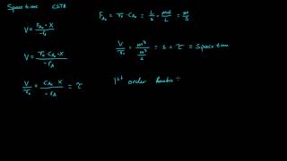 Space Time  CSTR  1st order reaction [upl. by Narmi]