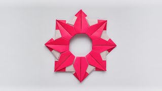 Papier KRANZ  Paper WREATH  Modular Origami  Tutorial by ColorMania Lidiane Siqueira [upl. by Devonna]