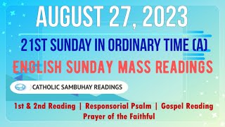 27 August 2023 English Sunday Mass Readings  21st Sunday in Ordinary Time A [upl. by Uv]