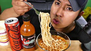 MARUCHAN HABANERO CON SALSA VALENTINA NEGRA 🌶️🔥  ASMR MUKBANG [upl. by Nekal965]