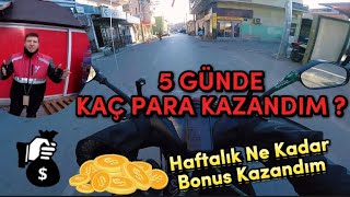 Yemeksepeti Kurye I 5 Günde Haftalık Kaç PARA KAZANDIM  yemeksepeti kurye motovlog motor [upl. by Okiron]