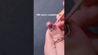 100 Layers 😍❤️ nailpolish naildesigns nails [upl. by Jonah]