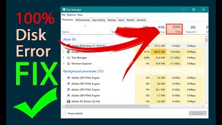 How to Fix 100 Disk Usage in Windows 10  Solved [upl. by Naux]