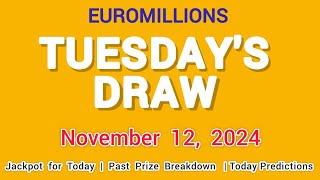 The National Lottery EuroMillions Live for Tuesday 12 November 2024 [upl. by Tremayne]