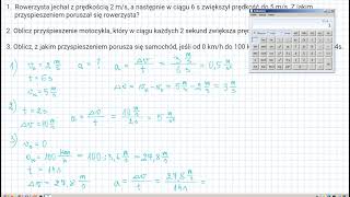 RUCH JEDNOSTAJNIE PRZYSPIESZONY zadania [upl. by Sivra720]