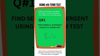 USING nth TERM TEST  convergence and divergence introduction of the series  infinite sumnn10 [upl. by Nhtanhoj]