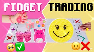 FIDGET TRADING  PINK VS YELLOW 💗💛 WE SCAMMED EACH OTHER 😓 [upl. by Nnyled]